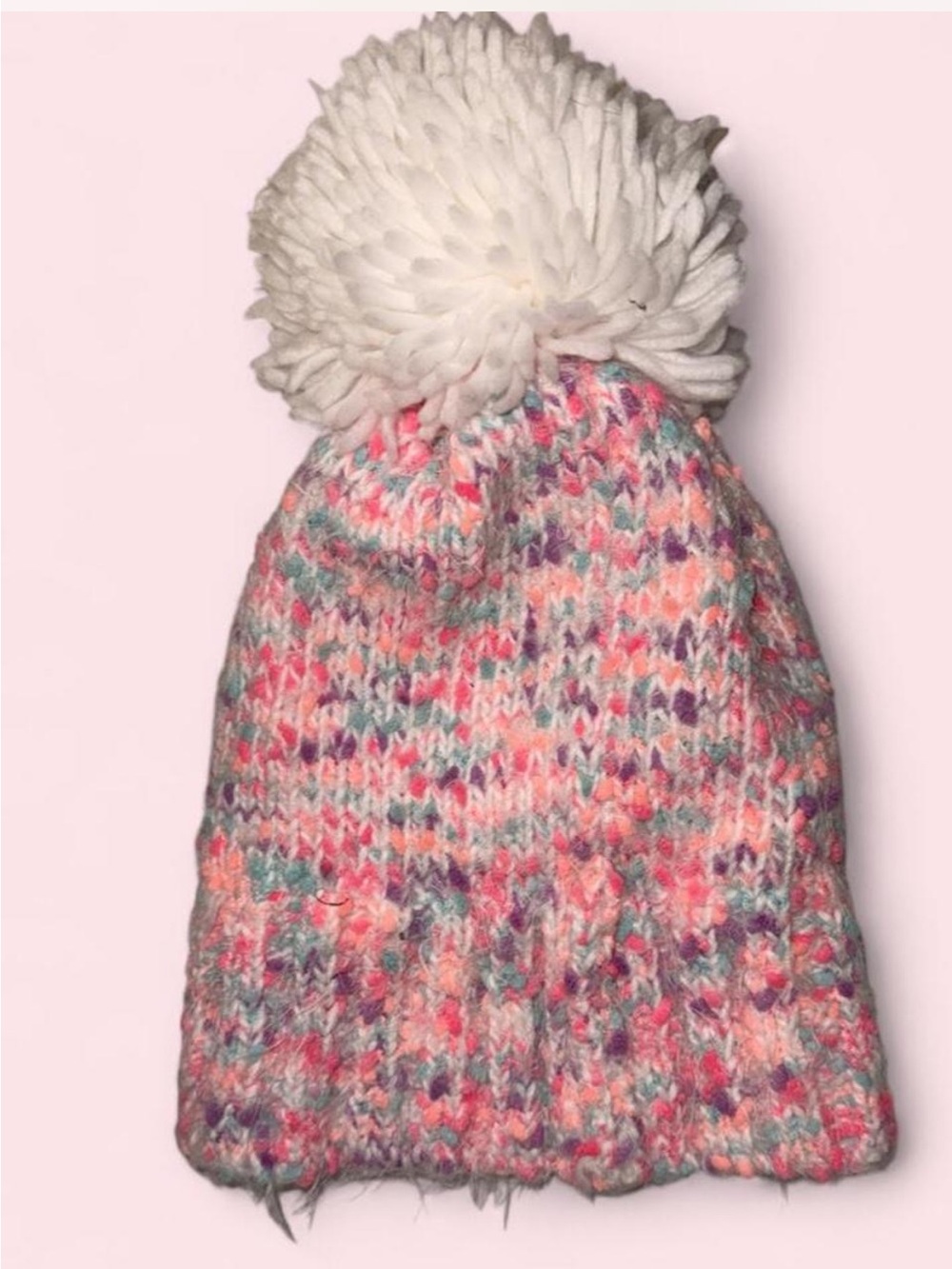 The Children's Place Multicolor Knit Pom Beanie - White Pom